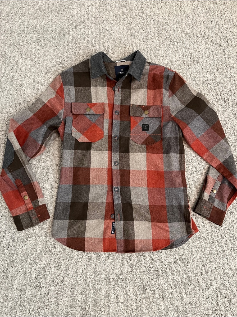 Roark Revival Men’s Plaid Wool Blend Flannel Shirt Elbow Patches Medium